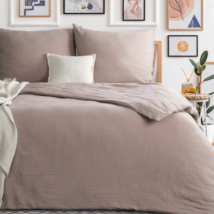 Posteľné obliečky Mušelín pudrovo bežové